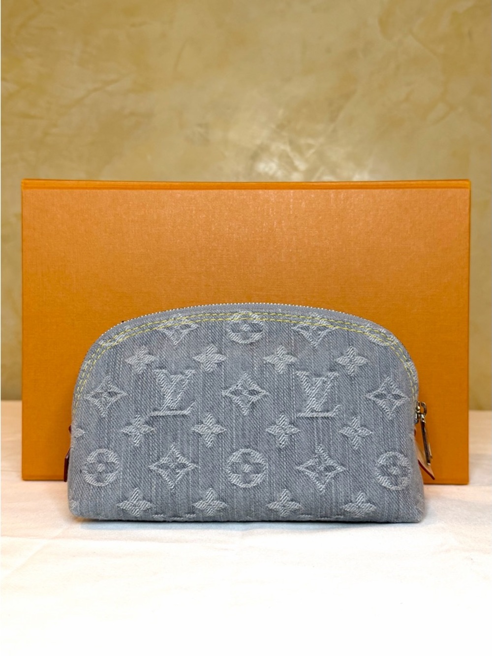 Louis Vuitton Gray Monogram Denim Cosmetic Pouch
